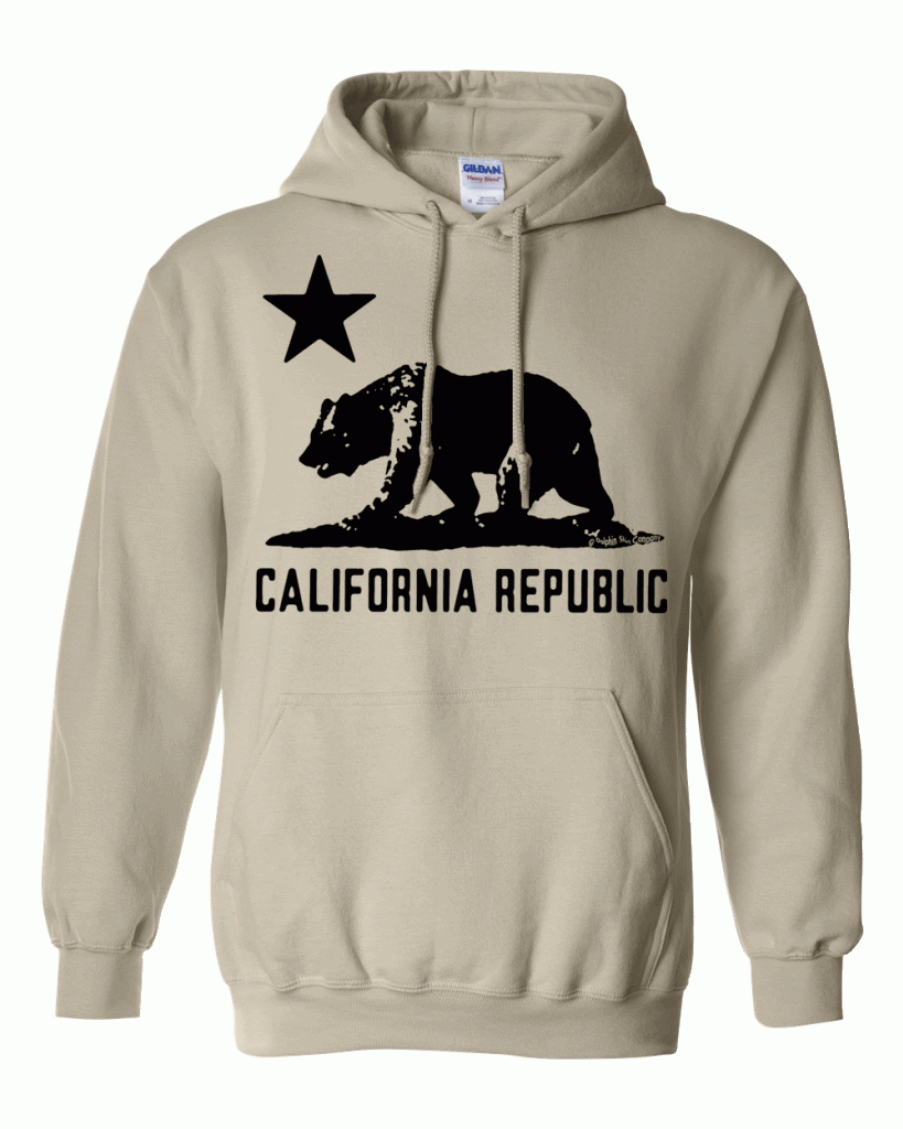 New Men's California Republic Flag Black Hoodie Sweatshirt Pullover ...