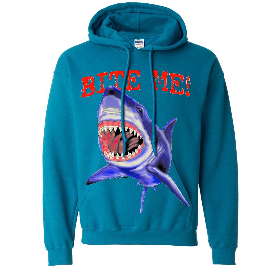 Bite Me Great White Shark Sweatshirt Hoodie | eBay