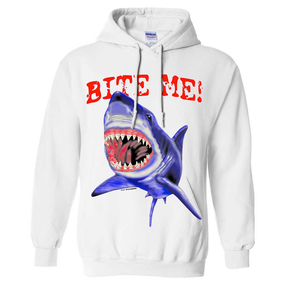 Bite Me Great White Shark Sweatshirt Hoodie | eBay