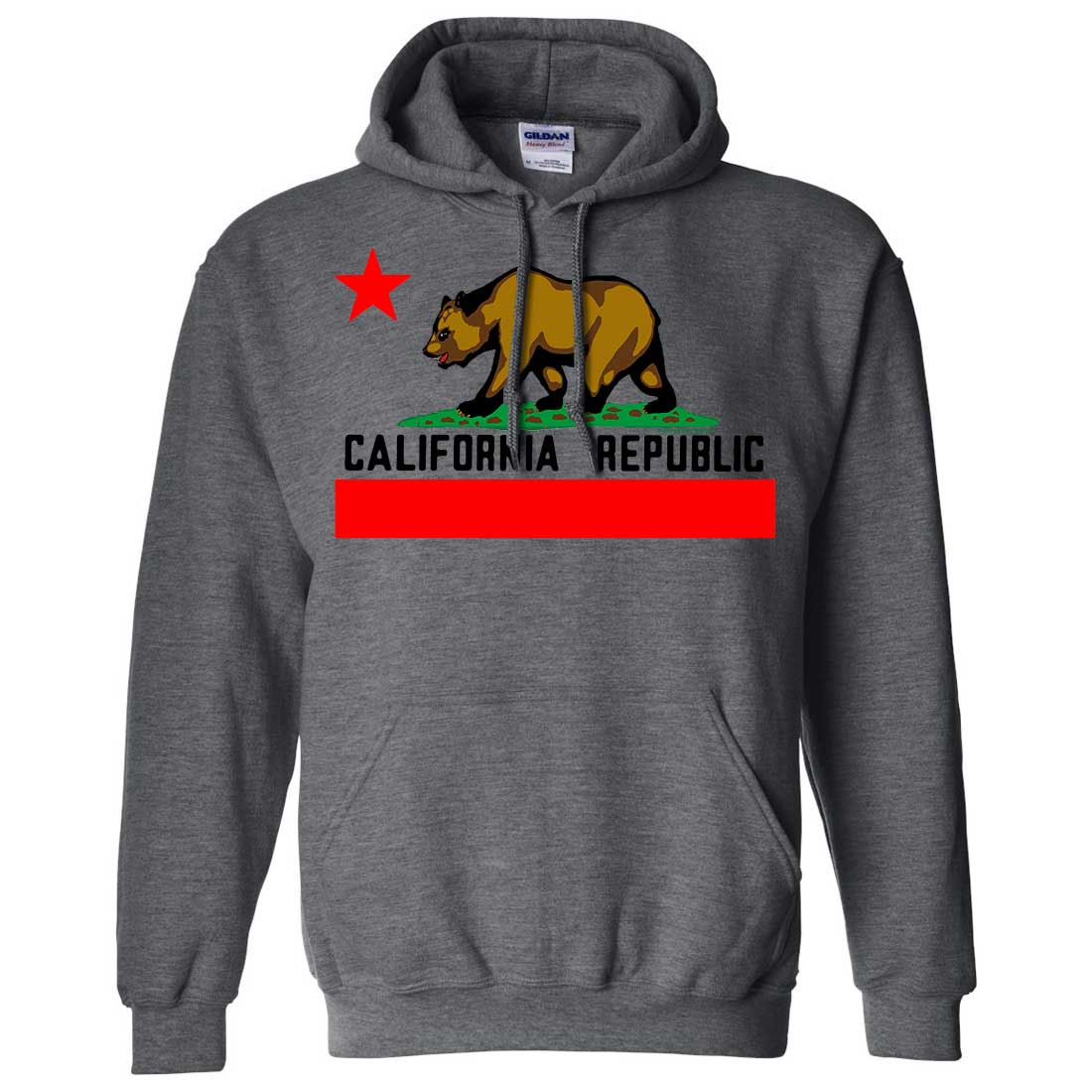 California Republic Borderless Bear Flag Black Text Sweatshirt Hoodie ...