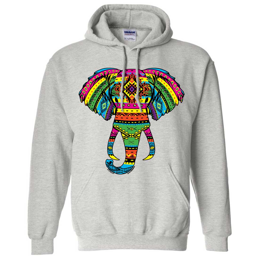 Tribal Neon Print African Elephant Head Sweatshirt Hoodie | eBay