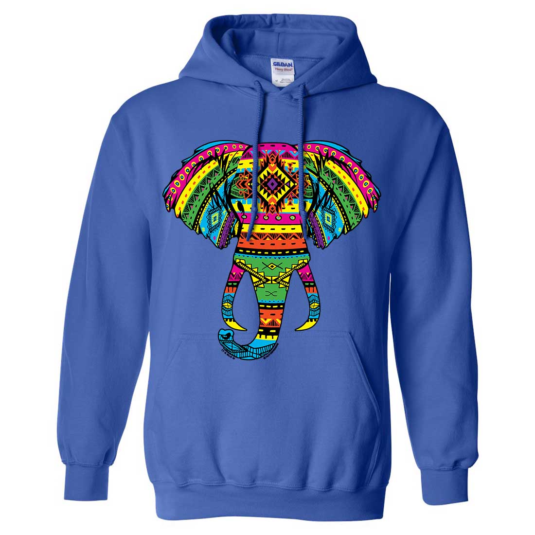 Tribal Neon Print African Elephant Head Sweatshirt Hoodie | eBay