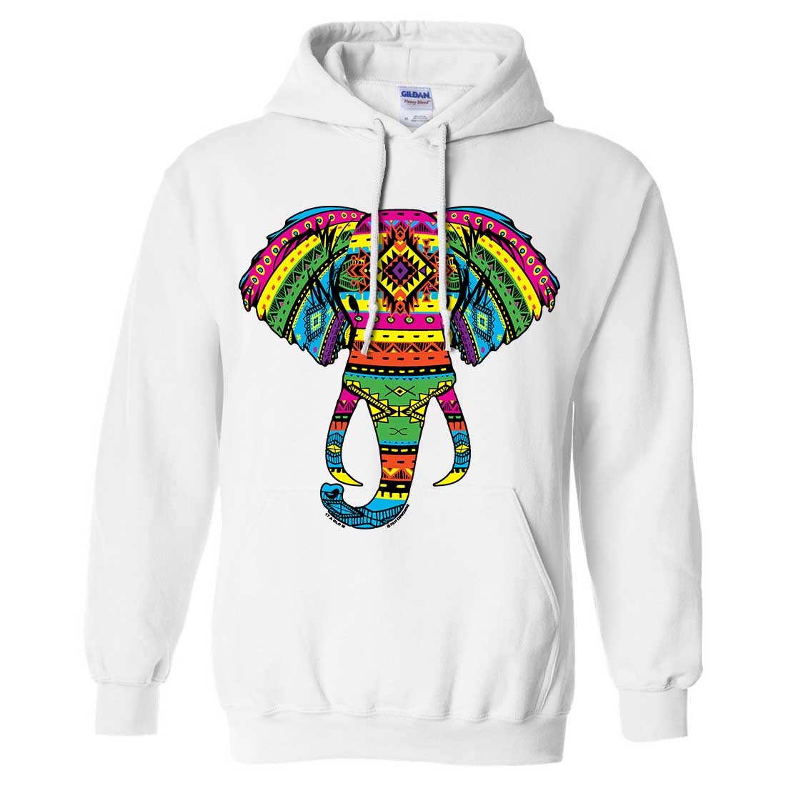 Tribal Neon Print African Elephant Head Sweatshirt Hoodie | eBay