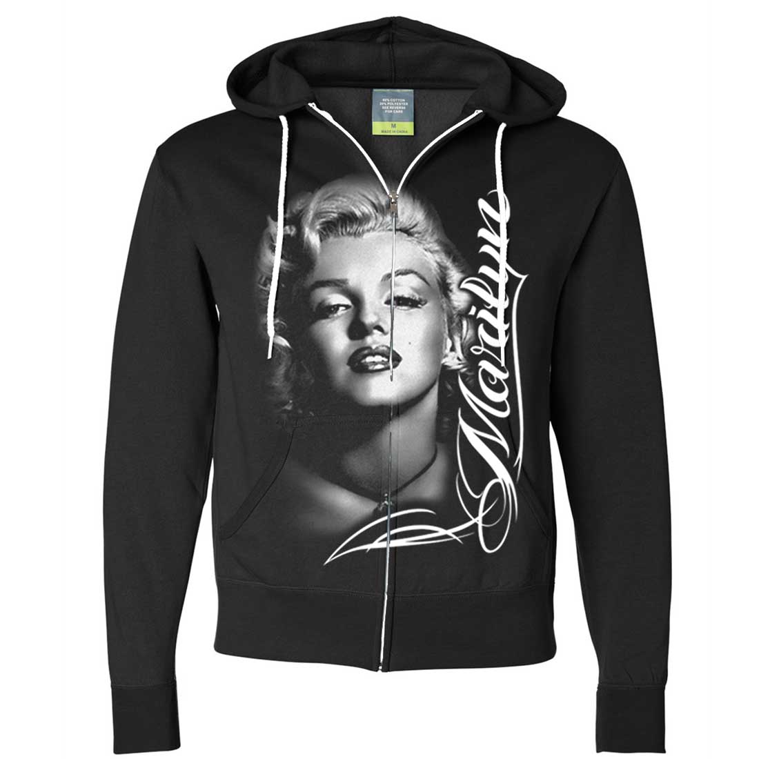 Marilyn Monroe Portrait Signature Zip-Up Hoodie | eBay